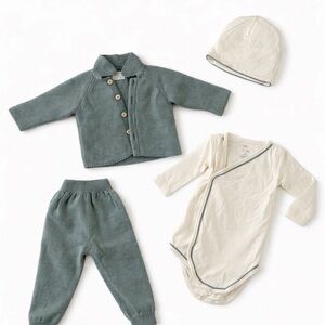 Oso & Me Baby Knit Set in Soft Blue